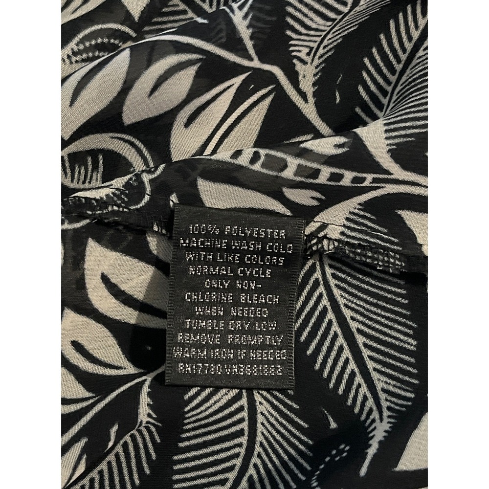 Missimo Boho Peasant Top Large Black White Floral Red Mixed Print Sheer - Picture 7 of 9
